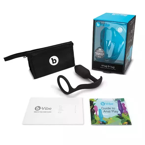 b-Vibe Snug & Tug Dual Sensation silikoninė sistema 128g, juoda
