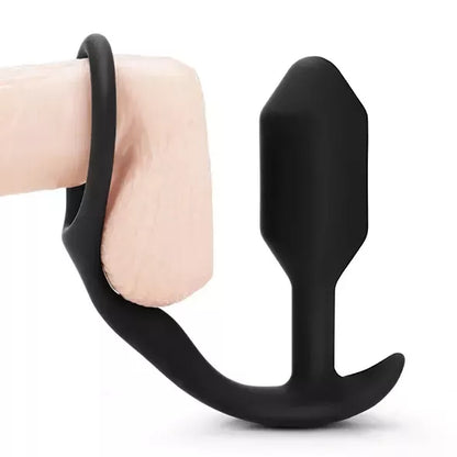 b-Vibe Snug & Tug Dual Sensation silikoninė sistema 128g, juoda