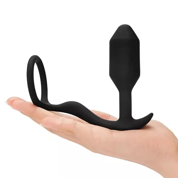b-Vibe Snug & Tug Dual Sensation silikoninė sistema 128g, juoda