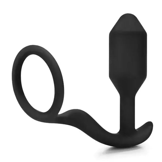 b-Vibe Snug & Tug Dual Sensation silikoninė sistema 128g, juoda