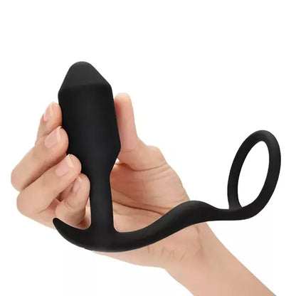 b-Vibe Snug & Tug Dual Sensation silikoninė sistema 128g, juoda