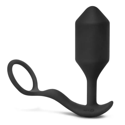 B-Vibe Snug & Tug XL vibruojantis silikoninis žiedas ir sunkus analinis kaištis