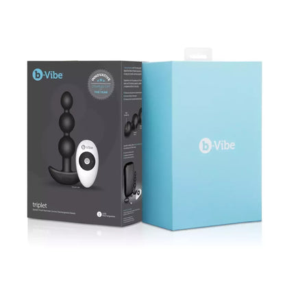 b-Vibe Triplet vibruojanti karoliukų sistema, juoda, įkraunama, 11,7 cm