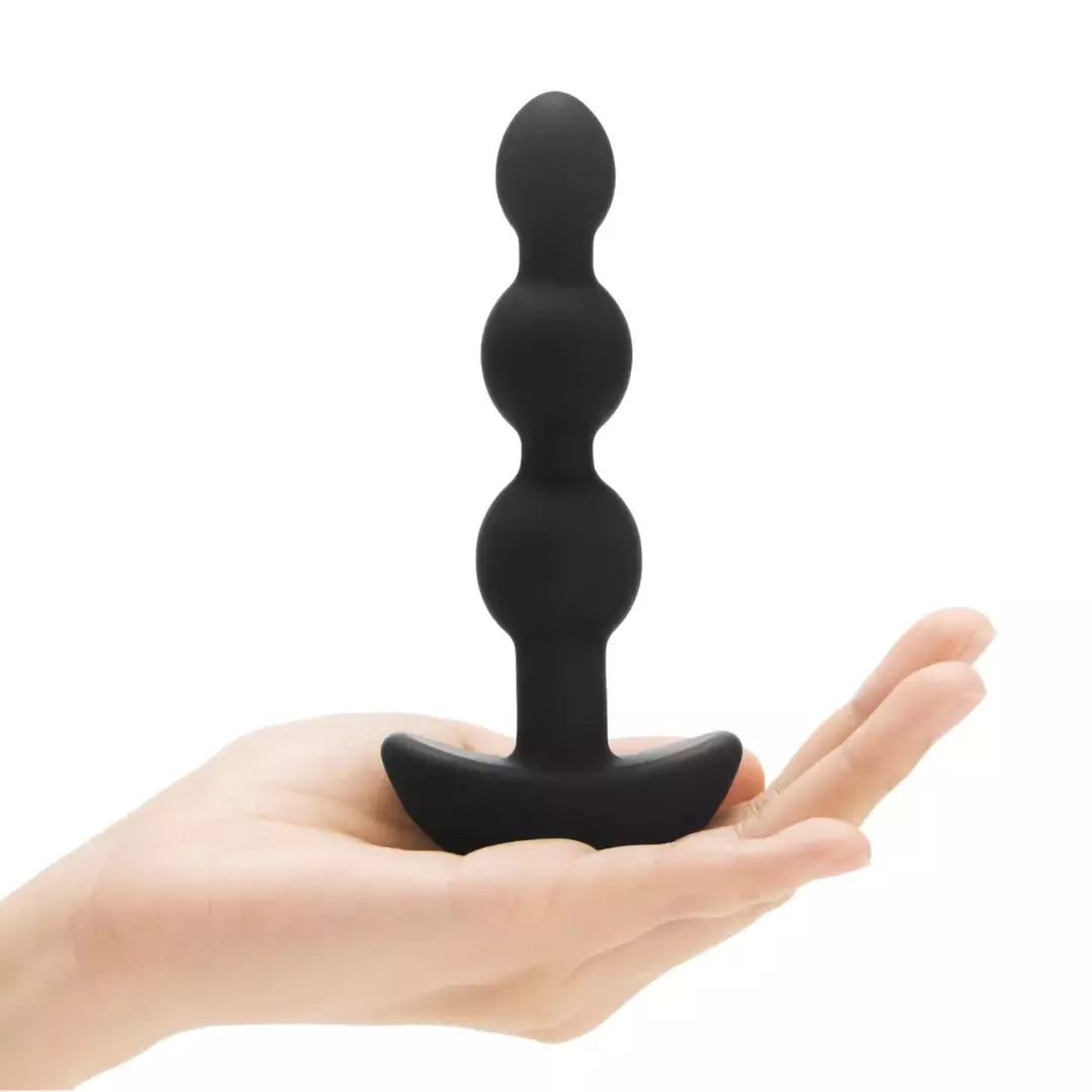 b-Vibe Triplet vibruojanti karoliukų sistema, juoda, įkraunama, 11,7 cm