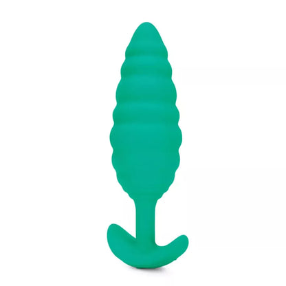 b-Vibe Twist Plug Green – tekstūrinio silikono intymi sistema 15,3 cm
