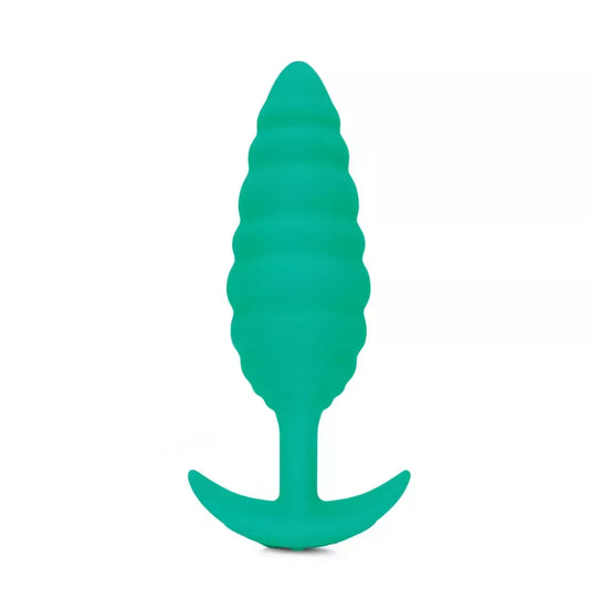 b-Vibe Twist Plug Green – tekstūrinio silikono intymi sistema 15,3 cm