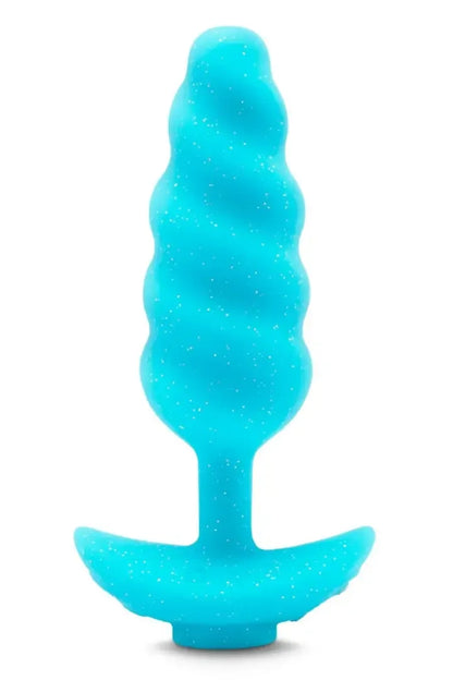 b-Vibe Unicorn Plug vibruojantis modelis su nuimama vaivorykštine uodega, vidutinis dydis