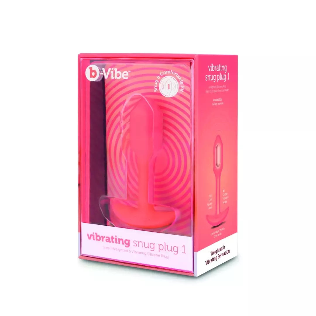 b-Vibe Vibrating Snug Plug 1 Orange – 62 g svorį turintis silikoninis modelis