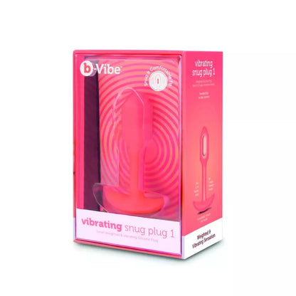 b-Vibe Vibrating Snug Plug 1 Orange – 62 g svorį turintis silikoninis modelis
