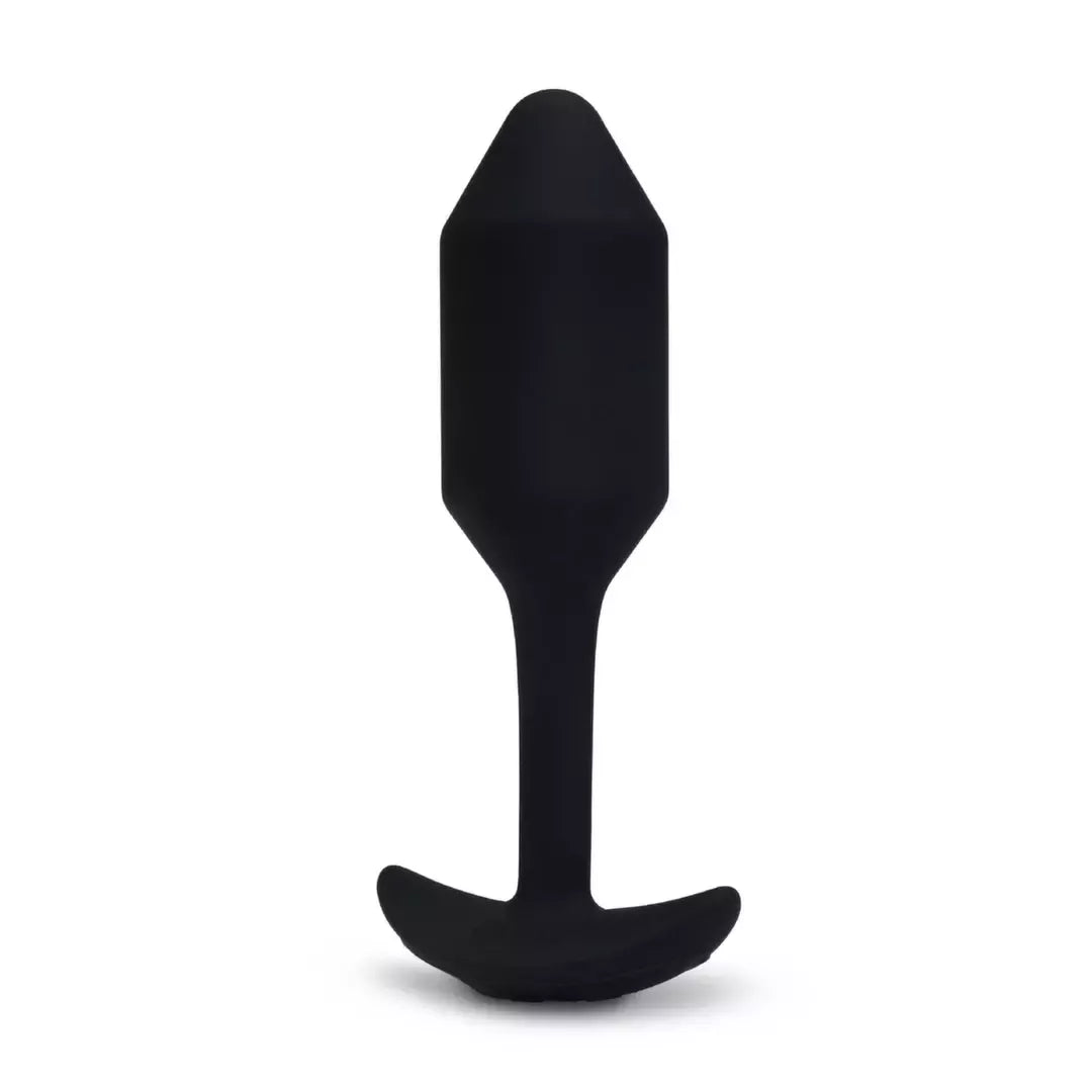 b-Vibe Vibrating Snug Plug 2 Black – pasunkintas silikoninis modelis, 112 g