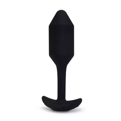 b-Vibe Vibrating Snug Plug 2 Black – pasunkintas silikoninis modelis, 112 g