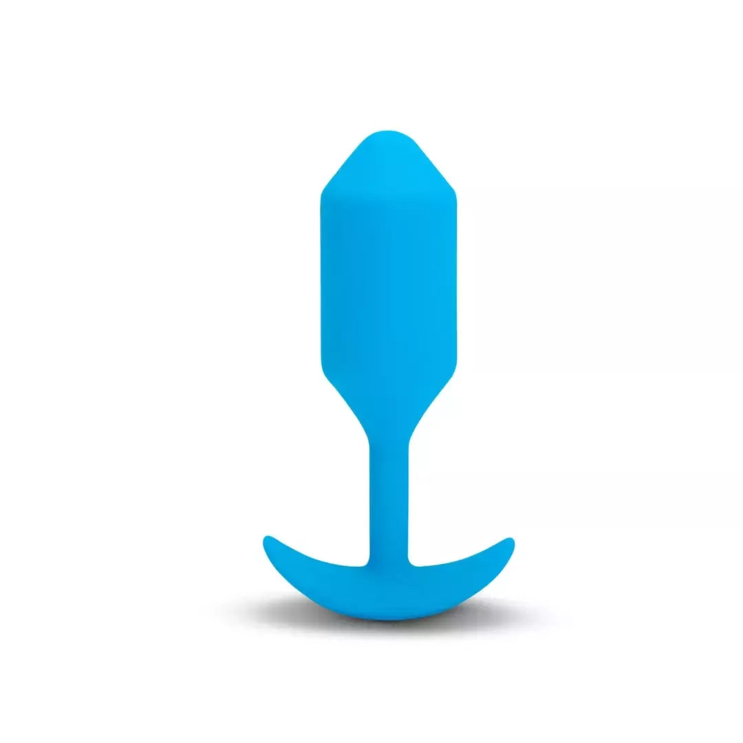 b-Vibe Vibrating Snug Plug 3 Mėlynas – Svorinis silikoninis modelis 160g