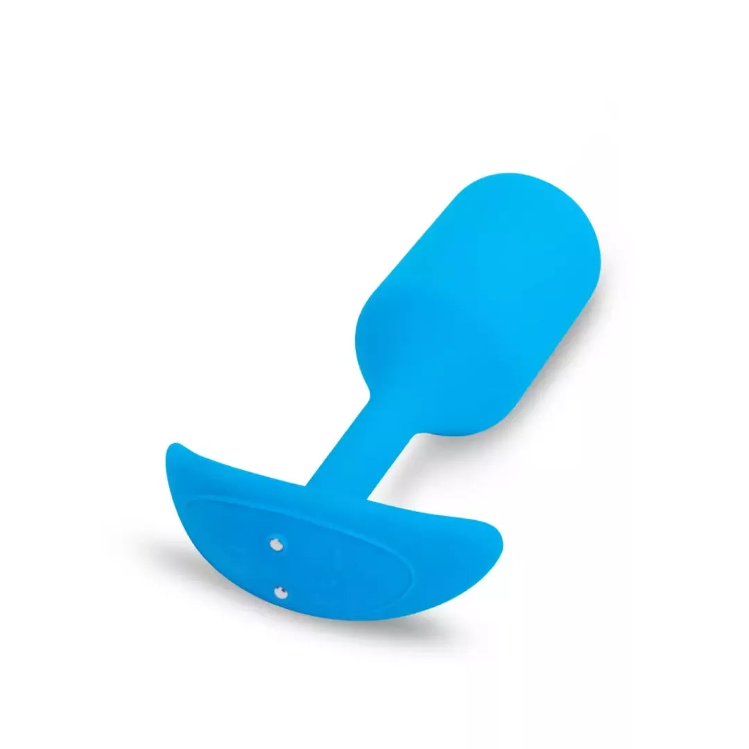 b-Vibe Vibrating Snug Plug 3 Mėlynas – Svorinis silikoninis modelis 160g