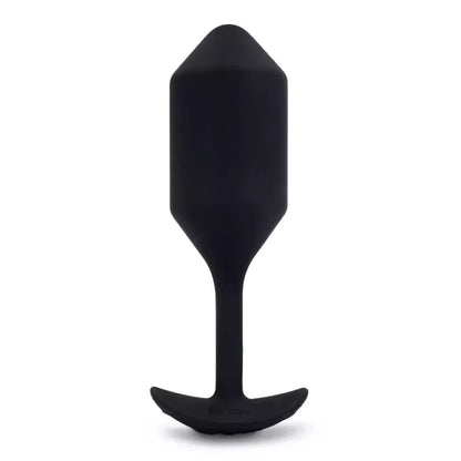 b-Vibe Vibrating Snug Plug 4 Black – pasunkinta silikoninė analinė sistema XL