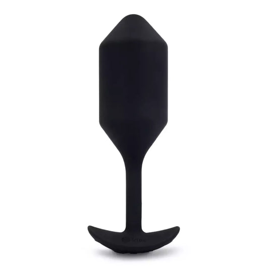 b-Vibe Vibrating Snug Plug 4 Black – pasunkinta silikoninė analinė sistema XL