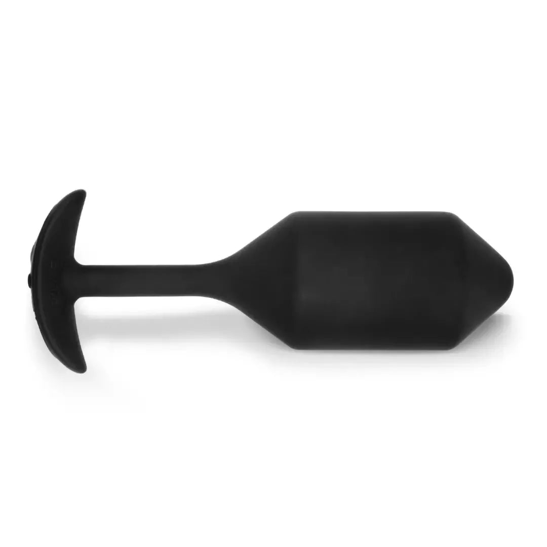 b-Vibe Vibrating Snug Plug 4 Black – pasunkinta silikoninė analinė sistema XL