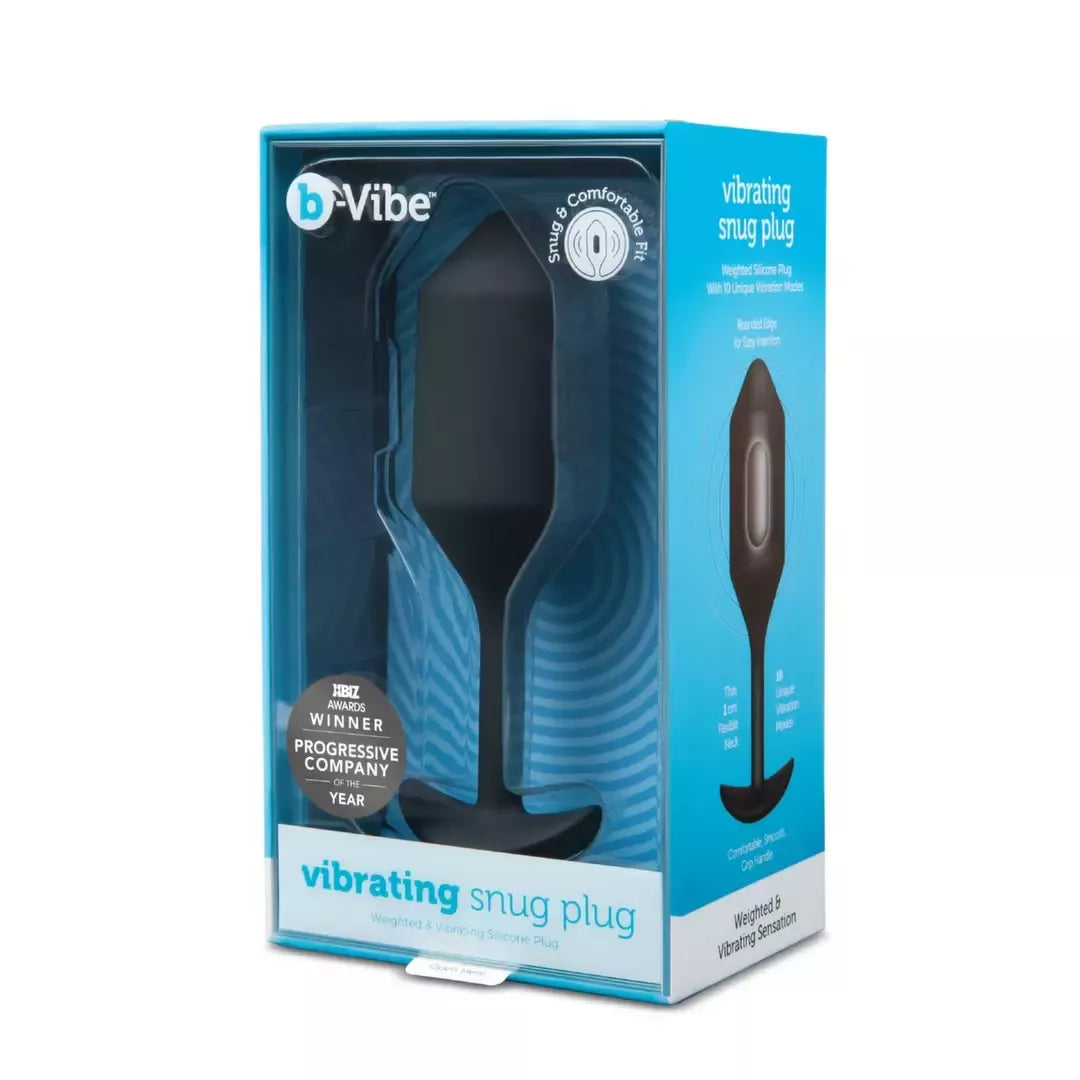 b-Vibe Vibrating Snug Plug 4 Black – pasunkinta silikoninė analinė sistema XL