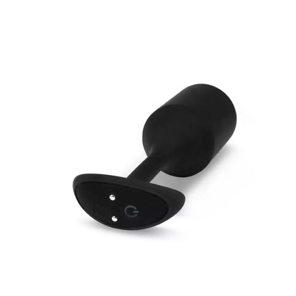 b-Vibe Vibrating Snug Plug 4 Black – pasunkinta silikoninė analinė sistema XL