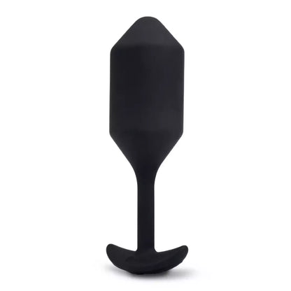 b-Vibe Vibrating Snug Plug 4 Black – pasunkinta silikoninė analinė sistema XL
