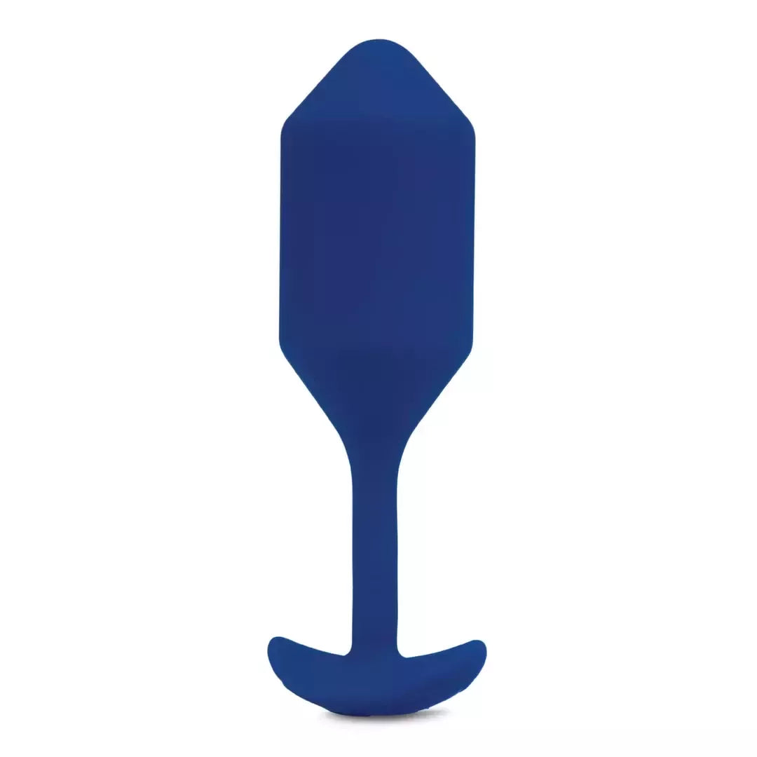 b-Vibe Vibrating Snug Plug 4 Navy - Sunkusis silikoninis kamštis XL