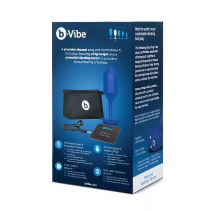b-Vibe Vibrating Snug Plug 4 Navy - Sunkusis silikoninis kamštis XL