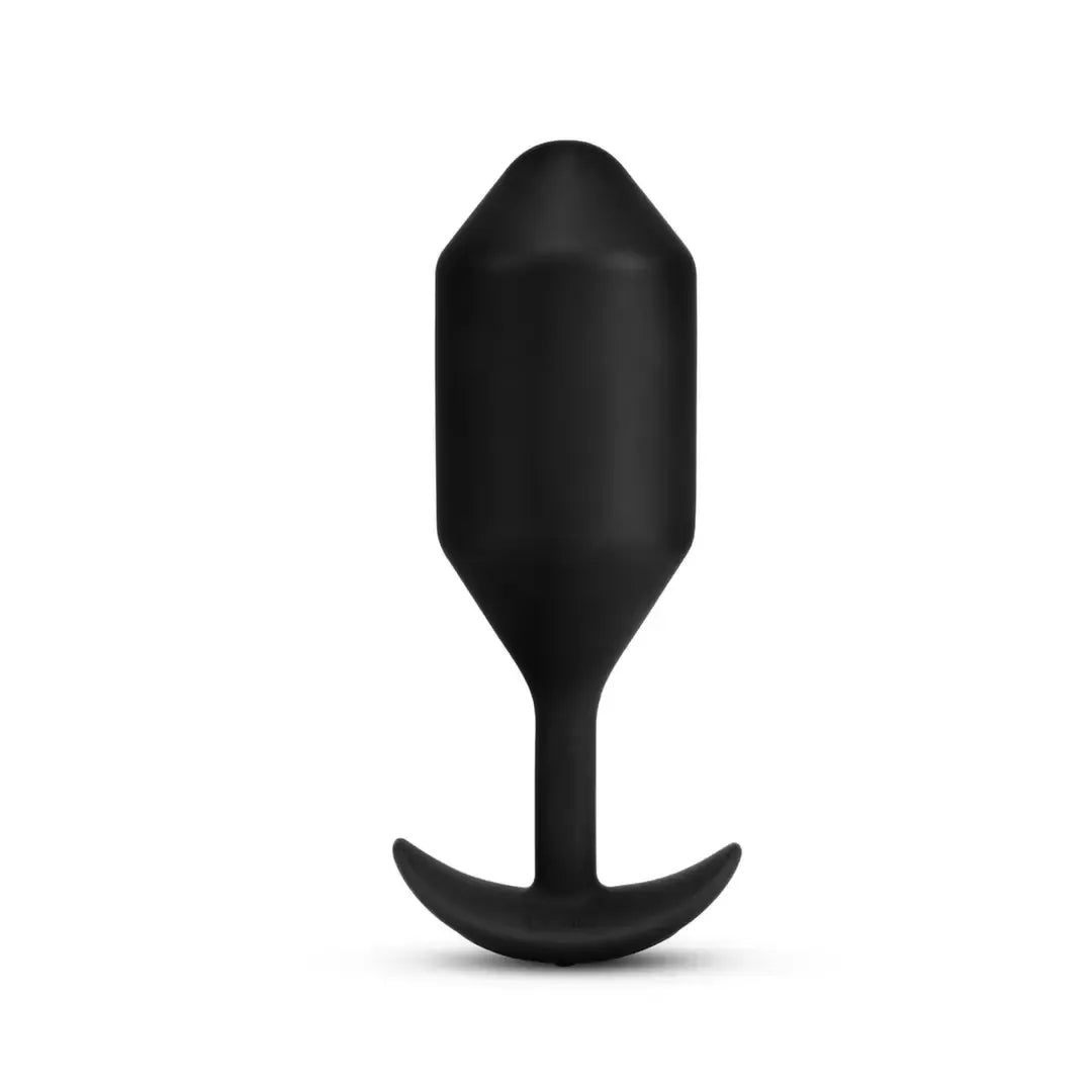 b-Vibe Vibrating Snug Plug 5 Black – pasunkintas silikoninis kaištis XL 318 g