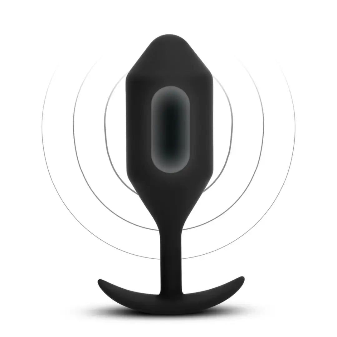 b-Vibe Vibrating Snug Plug 5 Black – pasunkintas silikoninis kaištis XL 318 g