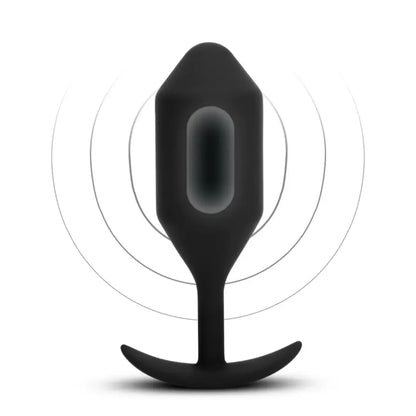 b-Vibe Vibrating Snug Plug 5 Black – pasunkintas silikoninis kaištis XL 318 g