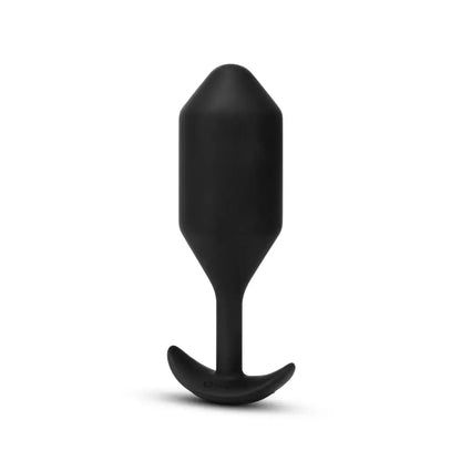 b-Vibe Vibrating Snug Plug 5 Black – pasunkintas silikoninis kaištis XL 318 g