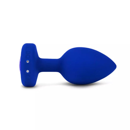 B-Vibe vibruojantis Jewel Plug L/XL, tamsiai mėlynas – silikoninis, įkraunamas, 15 režimų