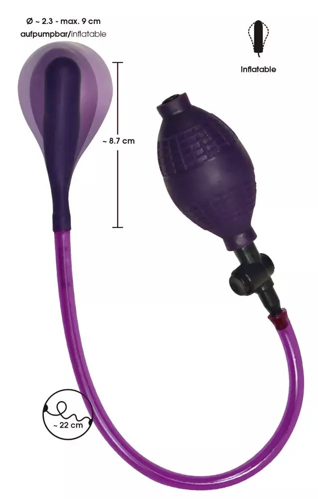 Bad Kitty Anal Balloon Intimate Pump System, violetinis, reguliuojamo dydžio