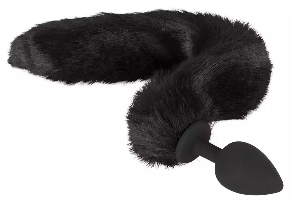 Bad Kitty Pet Play Set – intymus uodegos kamštis ir katės ausų lankelis, juodas