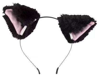 Bad Kitty Pet Play Set – intymus uodegos kamštis ir katės ausų lankelis, juodas
