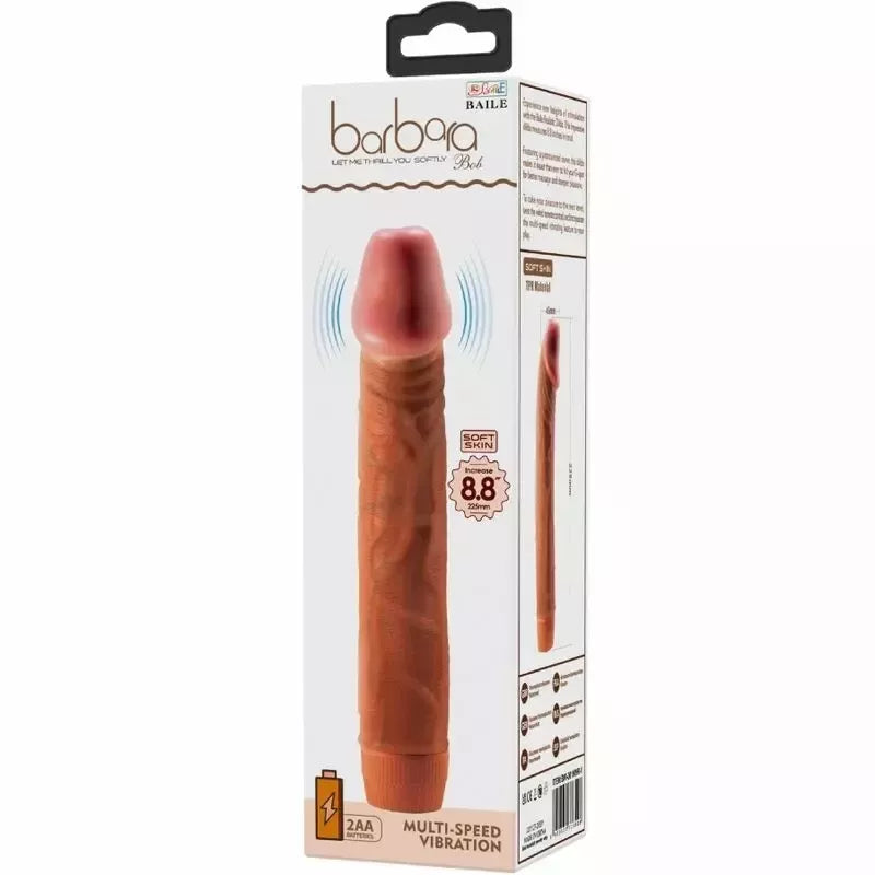Baile Bob vibruojantis intymus prietaisas, 22,5 cm, mulato atspalvio, tekstūruotas TPR