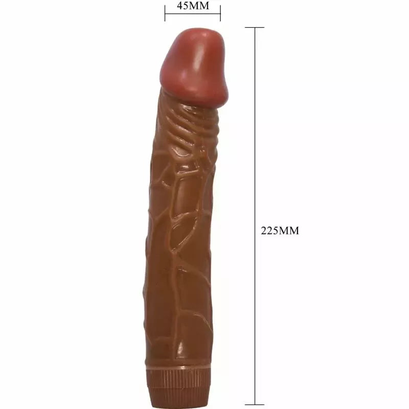 Baile Bob vibruojantis intymus prietaisas, 22,5 cm, mulato atspalvio, tekstūruotas TPR