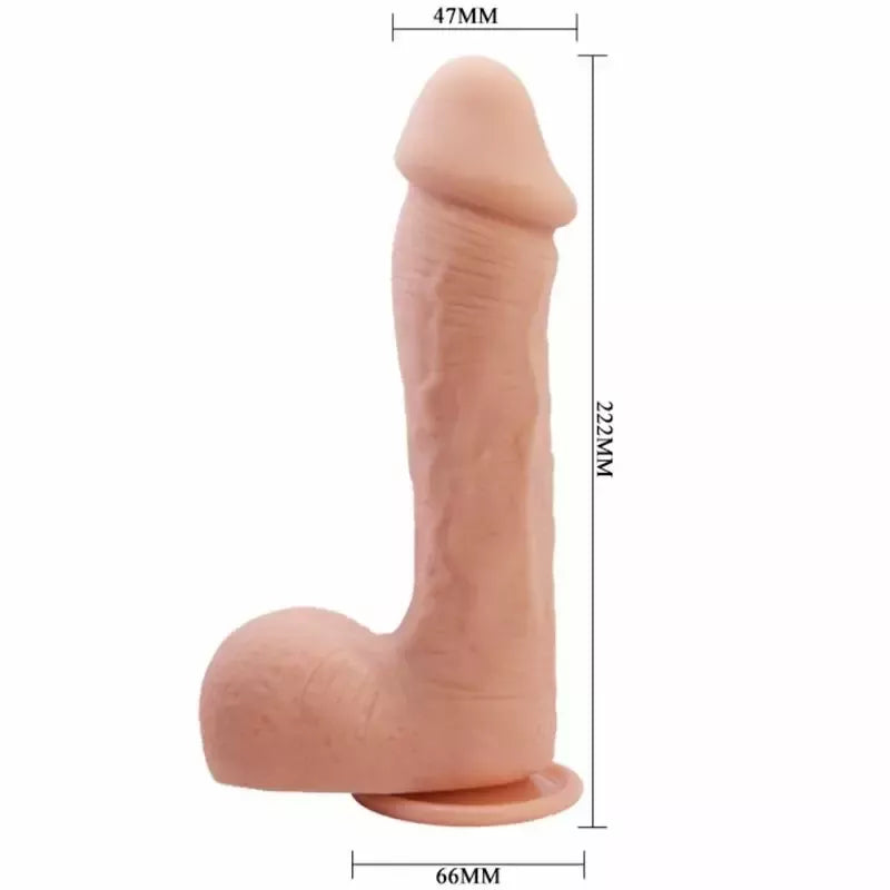Baile Johnson Intimate Model 22 cm su siurbtuku, švelnios odos tekstūra