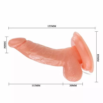 Baile Super Rota besisukantis intymus prietaisas 15 cm, TPR, su siurbtuku, smėlio spalvos