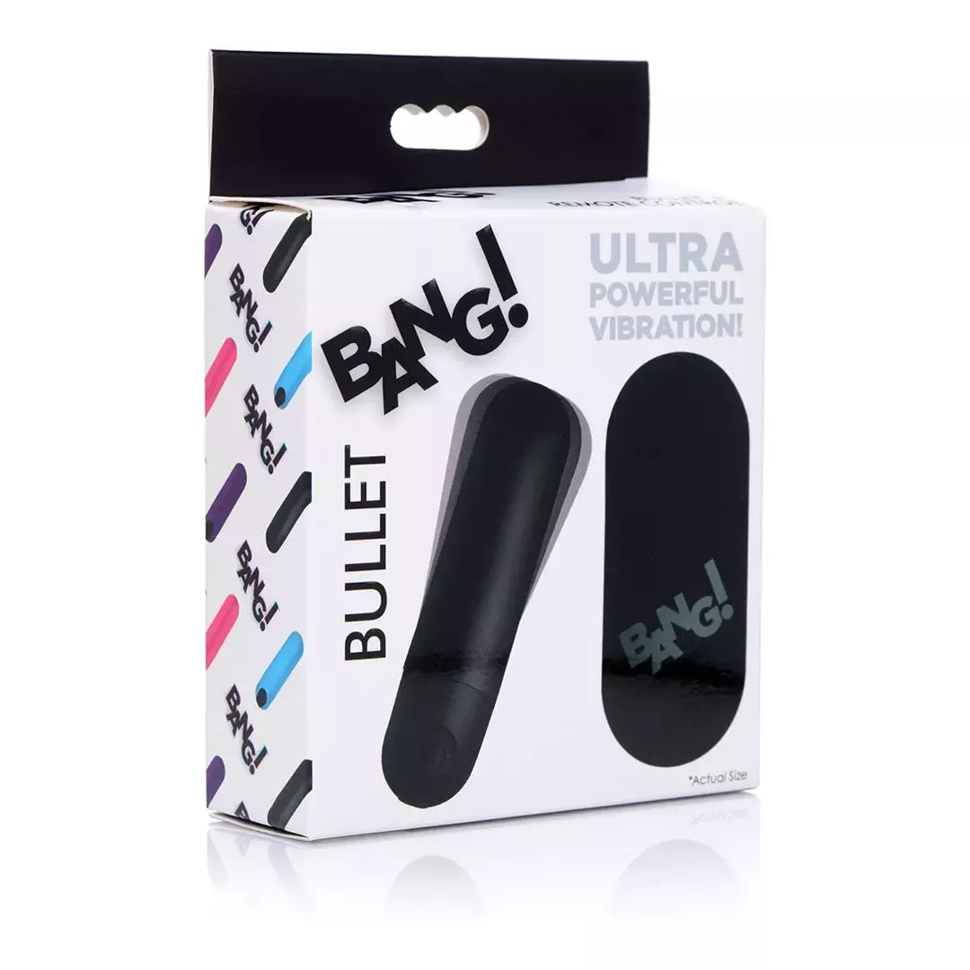 Bang! Mini Bullet belaidis vibratorius, nuotolinis valdymas, juodas
