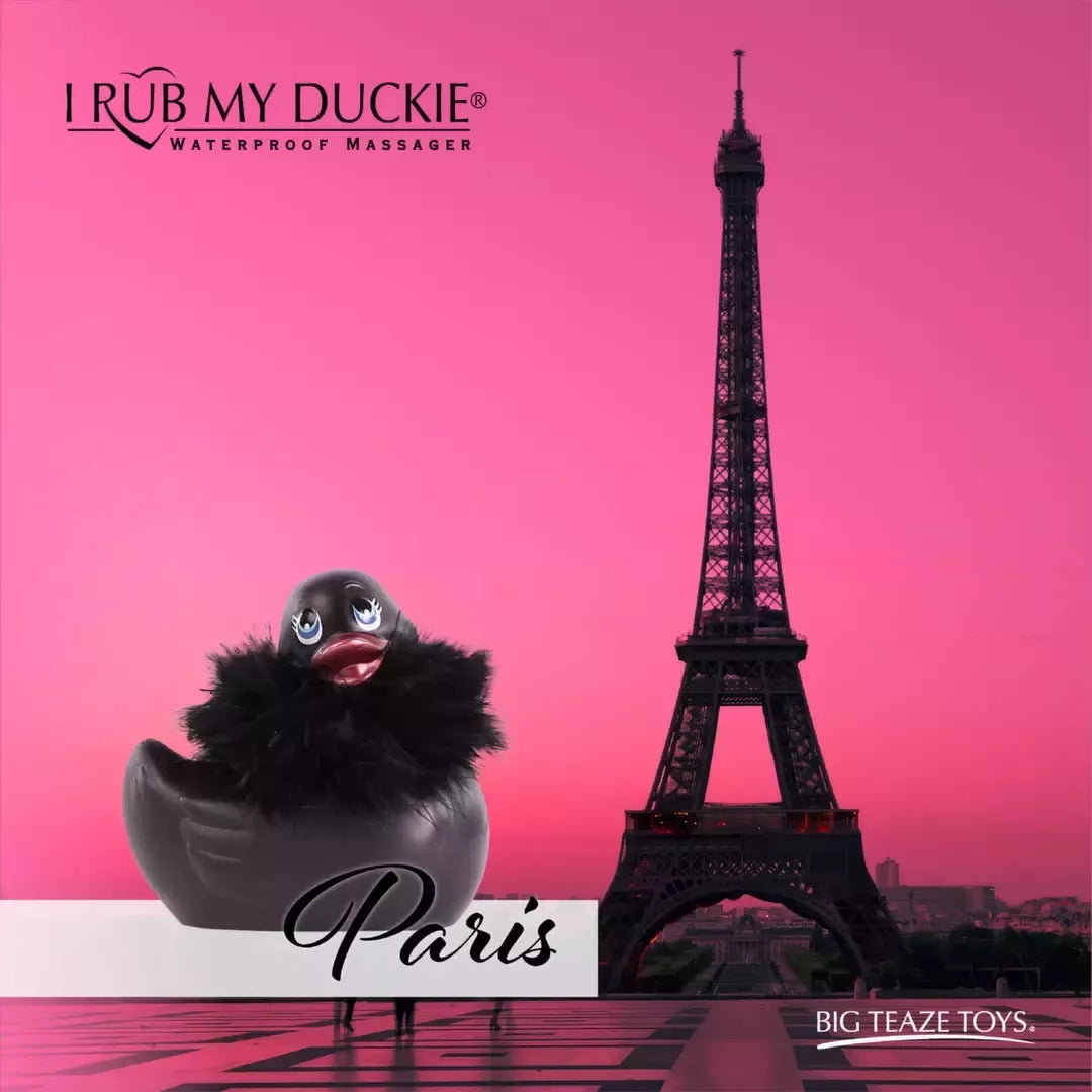 BigTeazeToys I Rub My Duckie 2.0 Paris Black – vandeniui atsparus masažuoklis