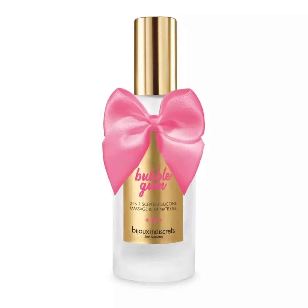 Bijoux Indiscrets Bubblegum 2-in-1 masažinis ir intymios higienos gelis, 100 ml, veganiškas