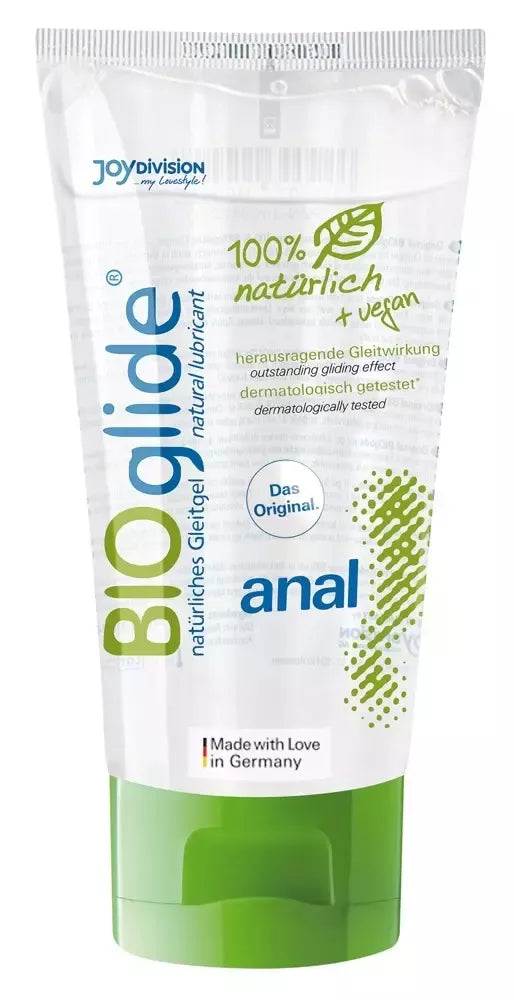 BIOglide Anal 80 ml vandens pagrindu sukurtas veganiškas intymus gelis, bekvapis, subalansuoto pH
