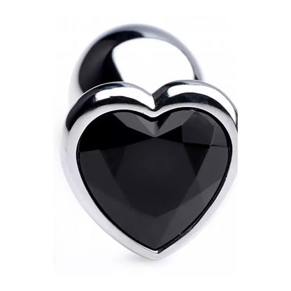 Black Heart Aluminum Intimate Plug Small – lengvas, be nikelio, juodas
