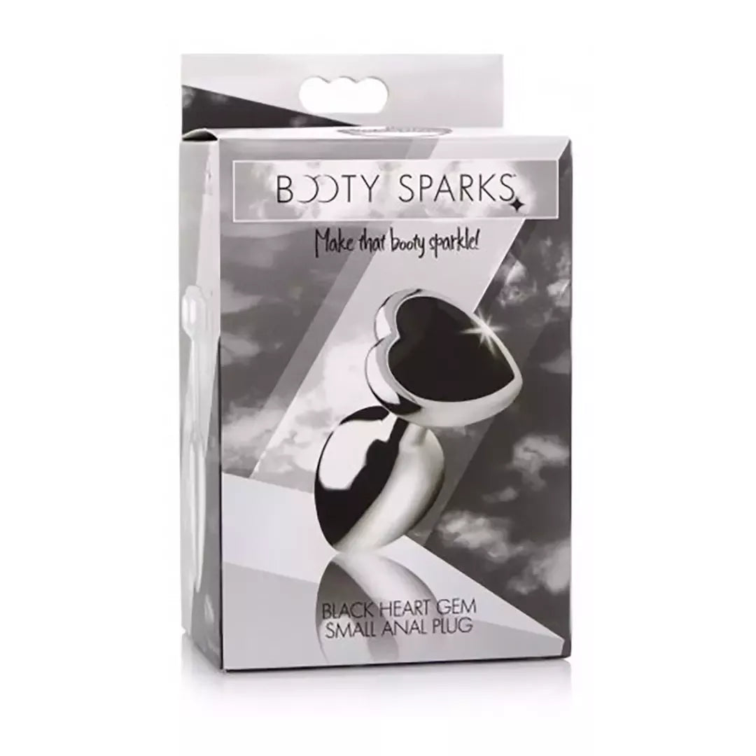 Black Heart Aluminum Intimate Plug Small – lengvas, be nikelio, juodas