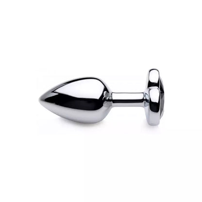 Black Heart Aluminum Intimate Plug Small – lengvas, be nikelio, juodas
