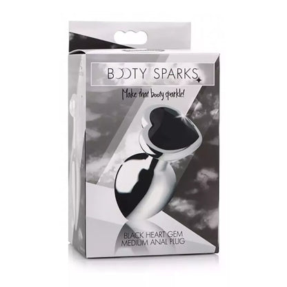 Black Heart Medium Anal Plug aliuminio lydinio svorį turintis dizainas
