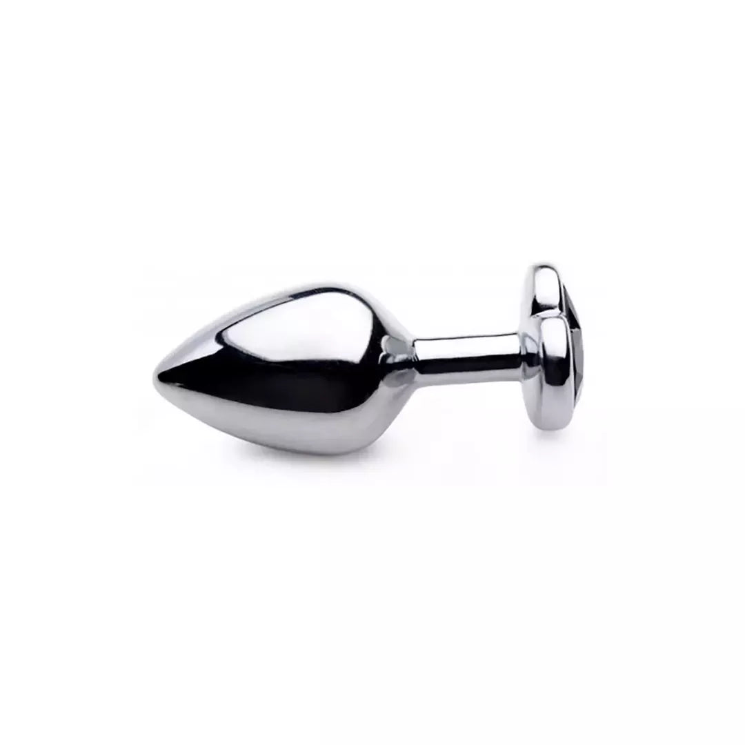 Black Heart Medium Anal Plug aliuminio lydinio svorį turintis dizainas