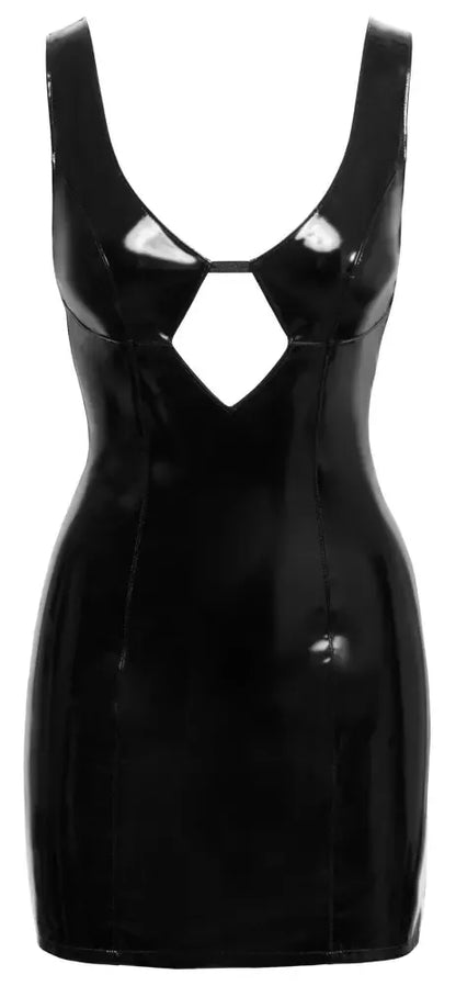 Black Level vinilinė suknelė juoda S – be rankovių su gilia iškirpte
