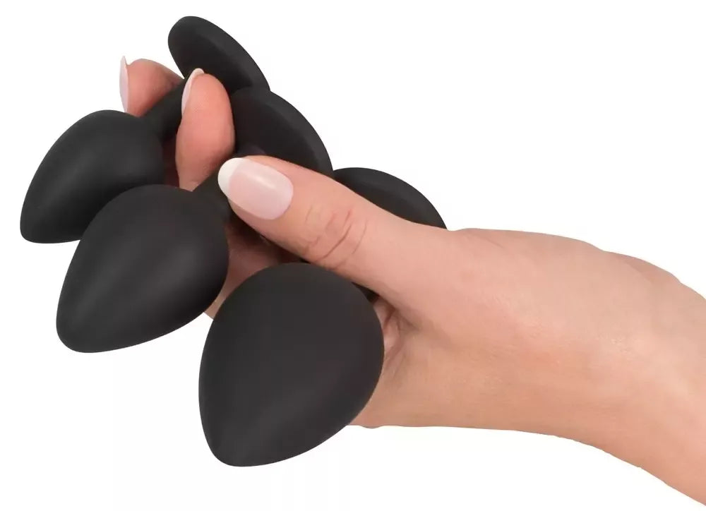 Black Velvets Anal Kit – silikoninis rinkinys su dušu ir dekoratyviniais kamščiais