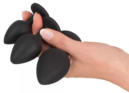 Black Velvets Anal Kit – silikoninis rinkinys su dušu ir dekoratyviniais kamščiais