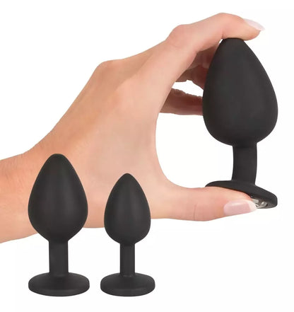 Black Velvets Anal Kit – silikoninis rinkinys su dušu ir dekoratyviniais kamščiais